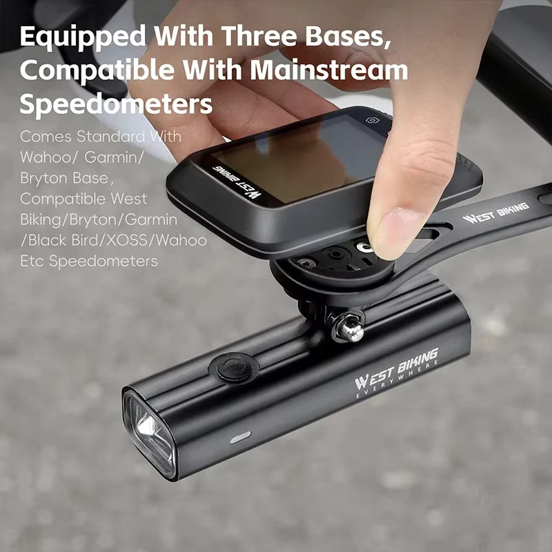 WEST BIKING Fahrradcomputerhalterung in Schwarz, verstellbarer Lenkerverlängerung und Vorbau für Wahoo, Bryton, XOSS und Garmin Tachometer - Bild 2