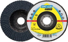 Klingspor SMT 628 Schleifmopteller für Winkelschleifer, Korn 120, Durchmesser: 125 mm, Bohrung: 22,23 mm, Farbe: Schwarz - Bild 1
