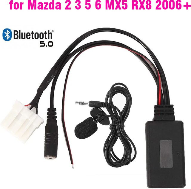 Auto Bluetooth AUX Adapter von Auto-Partner mit Mikrofon für Mazda 2 3 5 6 MX5 RX8 CX7 in Schwarz - Bild 1