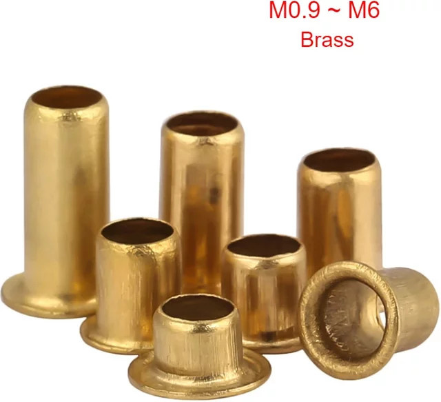 Huiruixin Messingnieten mit Cock-Eye-Knopf in Gold, Hohlkupfernieten aus Messing - Bild 1
