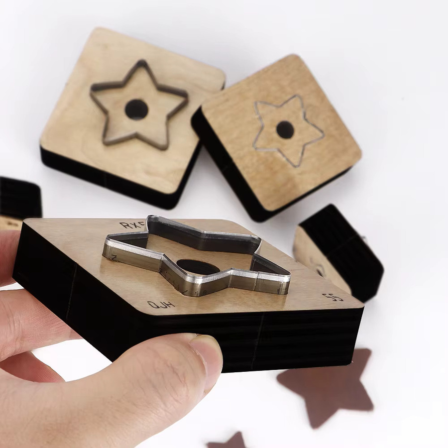 QJH 5er Set Stern-Schneidformen aus Kohlenstoffstahl in Silber für DIY Lederhandwerk - Bild 2