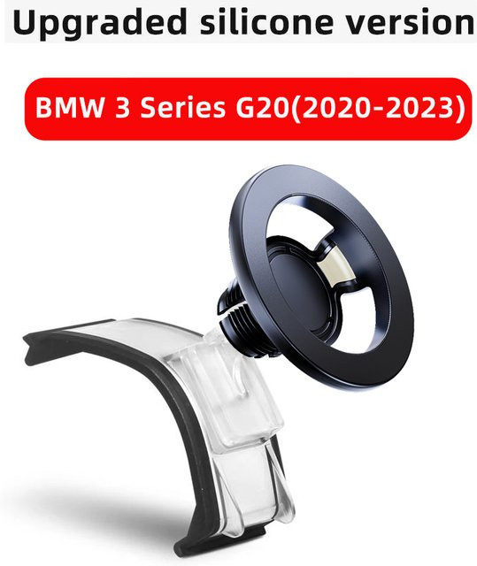 Magnetischer Autotelefonhalter mit kabellosem MagSafe-Ladegerät für BMW 3er G20 in Schwarz - Bild 1
