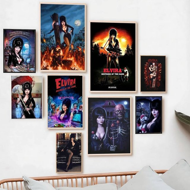 Elvira, Herrin des Dunkels Leinwandposter als moderne Wanddekoration für dein Wohnzimmer oder Schlafzimmer, mehrfarbig - Bild 1