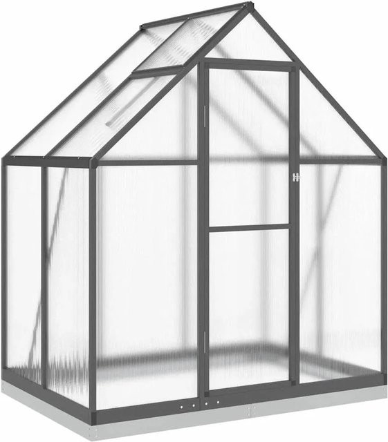 Furnicato Gewächshaus mit Fundamentrahmen und Polycarbonat in Anthrazit, B/T/H: 169 x 114 x 202 cm - Bild 1