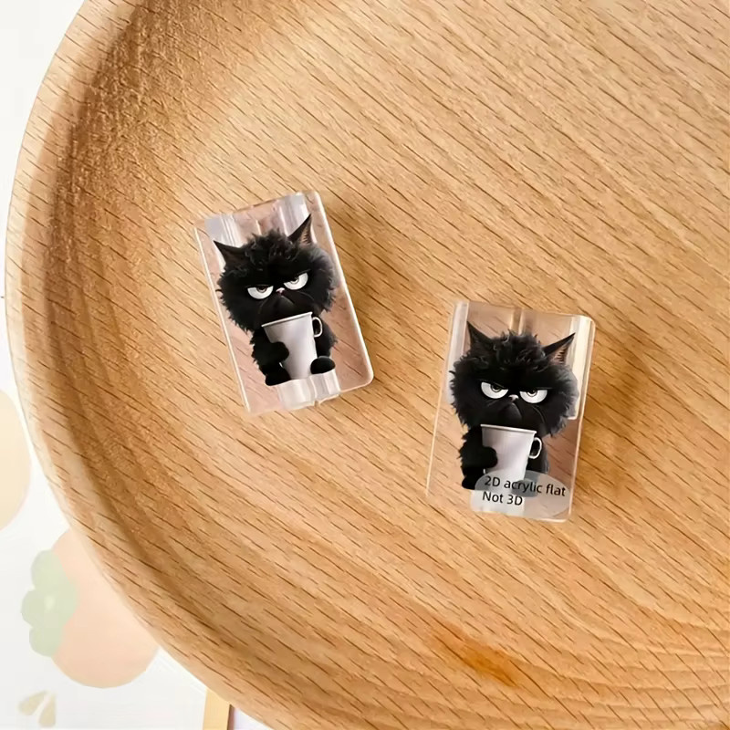 2 Stück schwarze Katze 2D-Kabelschutz für USB-C und Apple-Ladekabel aus bruchsicherem Kunststoff in Schwarz - Bild 4