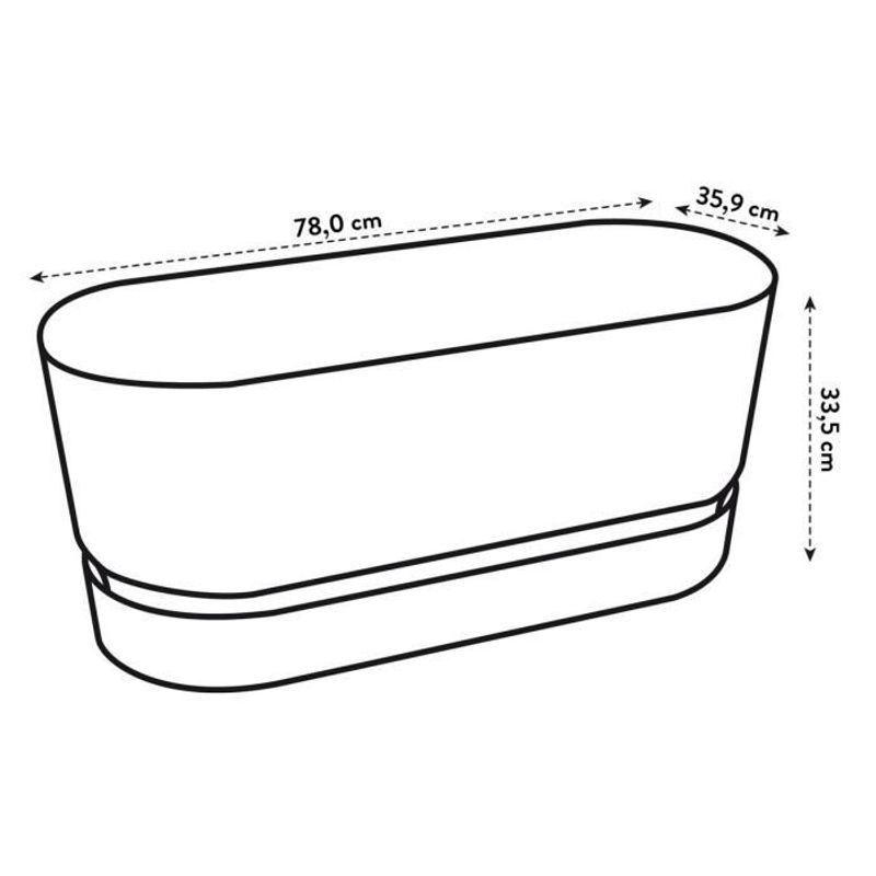 ELHO Pflanzkasten Greenville Terrasse mit Rädern, Blattgrün, B/T/H: 78 x 35 x 33,5 cm - Bild 2