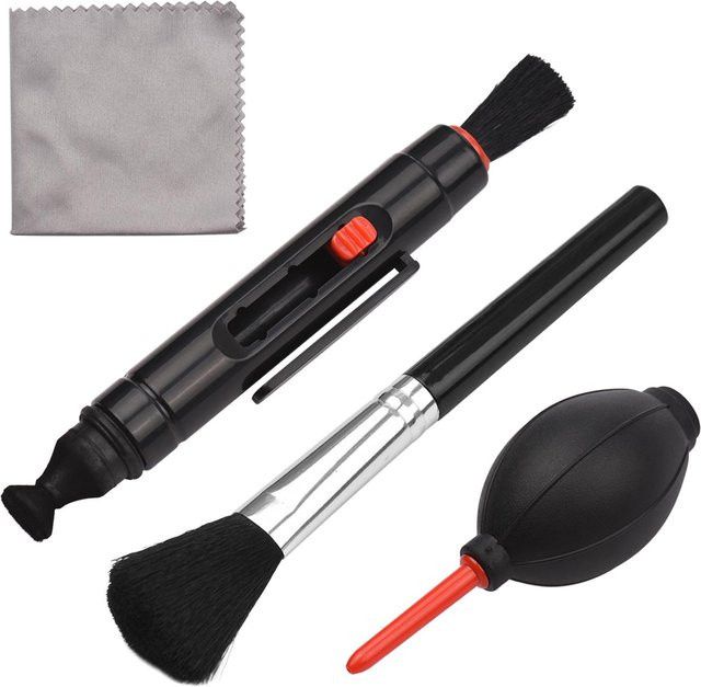 Andoer Multifunktions-Reinigungsset für Objektive mit Staubgebläse, Reinigungsstift, Bürste und Mikrofaser-Linse in Schwarz - Bild 1