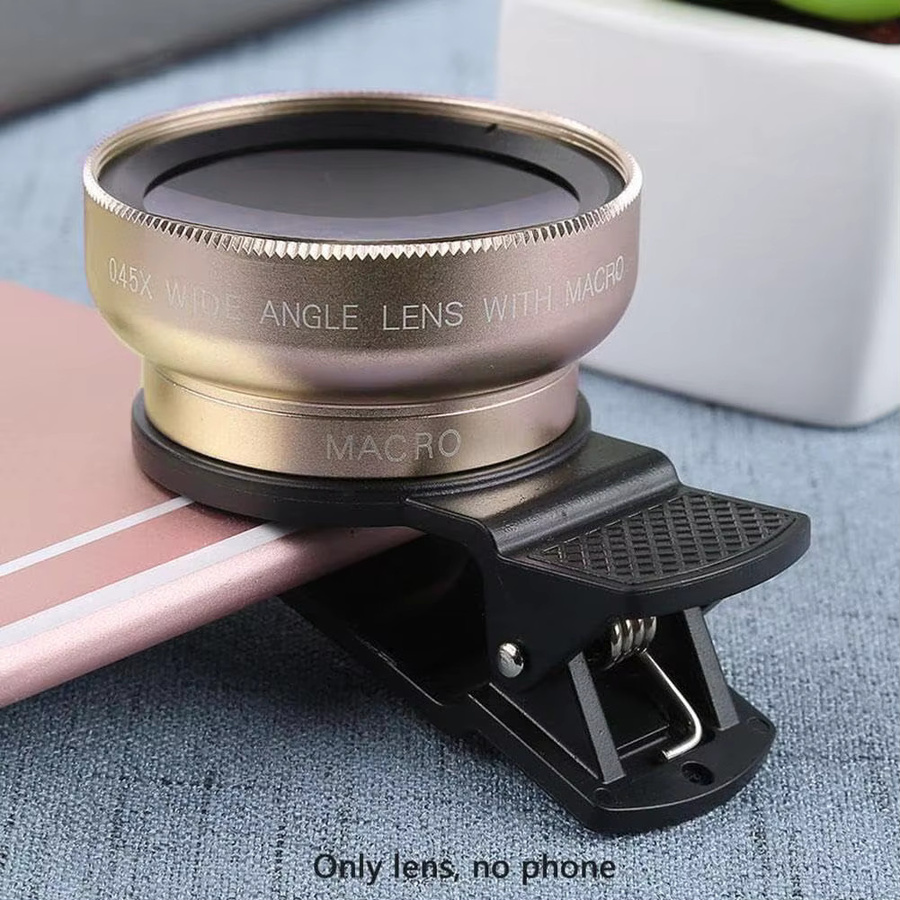 GOT-TOG 2-in-1 Universal-Clip Handy-Objektiv Set mit 0,45x Super-Weitwinkel und Makro HD-Linse, 37mm, Schwarz oder Gold - Bild 6