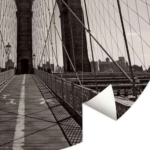 K&L Wall Art Vliestapete Brooklyn Bridge Vintage, runde Wandgestaltung, mehrfarbig, matt, B: 236 cm, H: 236 cm - Bild 2