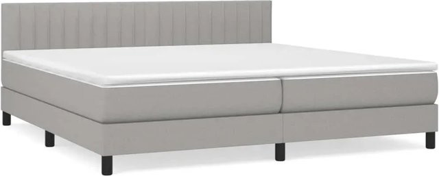 vidaXL Boxspringbett mit Matratze Hellgrau B/T/H: 200 x 200 x 203 cm - Bild 1
