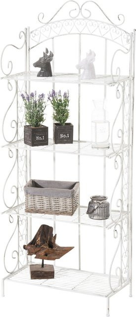 TPFGarden Standregal Anton aus Metall in Antik Weiß, B/T/H: 61,0 x 32,0 x 153,0 cm - Bild 1