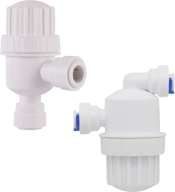 Edelstahl Gartenwasserfilter mit Direct Push Slide Lock und Mesh Filter, 1/4 Zoll, Weiß - Bild 1