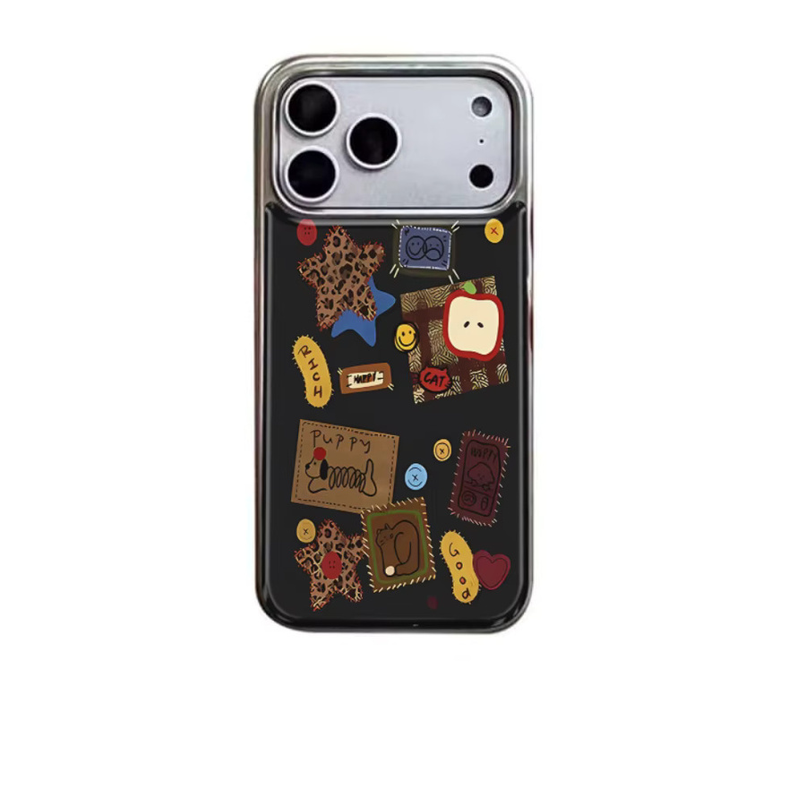 AIR PLUS Handyhülle mit Retro-Illustrationen für iPhone 11 bis 17 Pro Max aus Epoxidharz und TPU in Schwarz - Bild 2