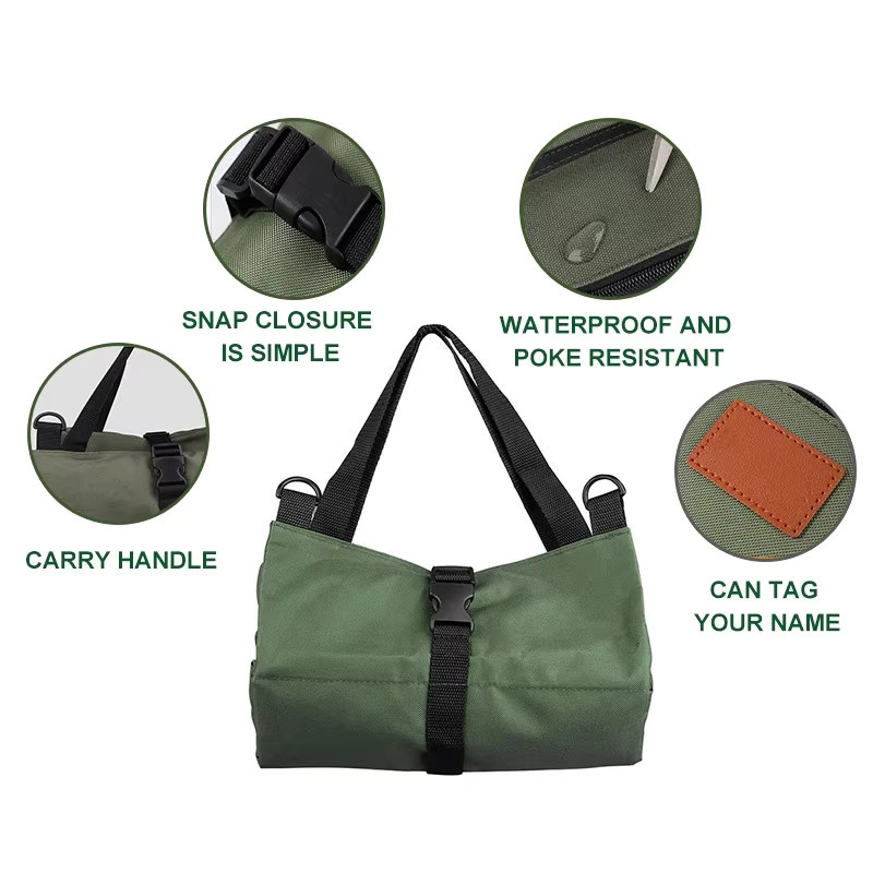 Mehrzweck Roll-Up Werkzeugtasche als abriebfester und wasserdichter Organizer für dein Handwerkzeug-Set in Schwarz oder Grün, B/T/H: 47,0 x 28,0 x 4,0 cm - Bild 3