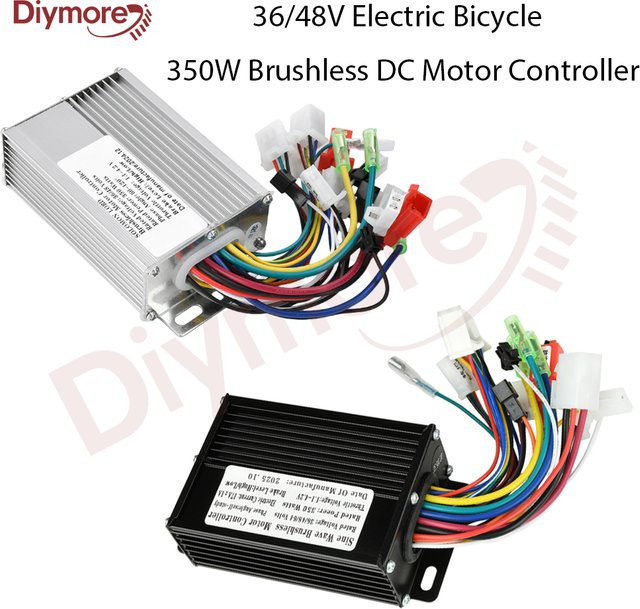 diymore Bürstenloser Gleichstrommotor-Controller für Elektrofahrräder und Elektroroller, 350 W, 36/48 V, Silber - Bild 1