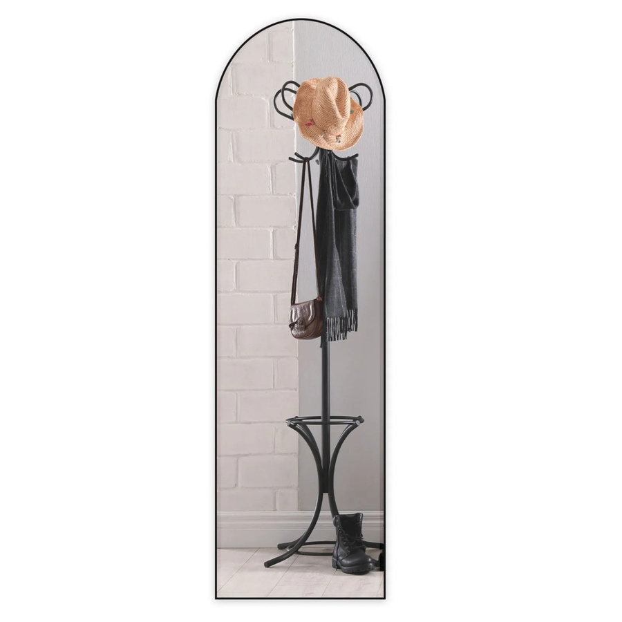 Floordirekt Ganzkörperspiegel Madison Gewölbt mit Aluminiumrahmen in Schwarz, Höhe: 150 cm, Breite: 40 cm - Bild 1