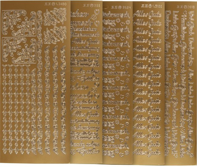 VBS Reliefsticker-Set Glückwünsche in Gold - Bild 1