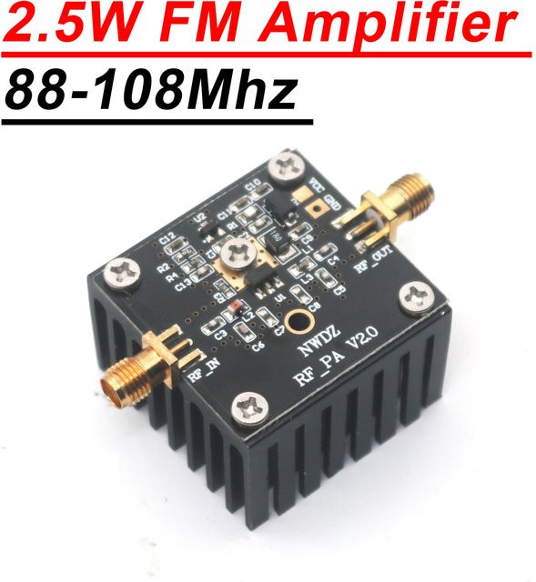 DykbRadio VHF FM RF Leistungsverstärker 2,5 Watt für Amateurfunk, 86-108 MHz, Schwarz - Bild 1
