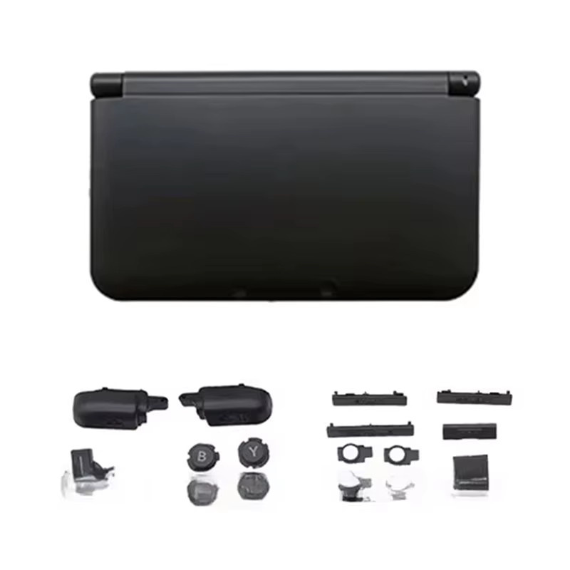 Ersatzgehäuse-Set für Nintendo 3DS XL LL in Schwarz, Vorder- und Rückseite Komplettset - Bild 4