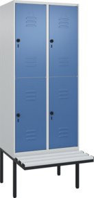 C+P Doppelstock-Spind Classic PLUS Sitzbank mit 2 Abteilen und Sicherheits-Drehriegel, B/T/H: 212,0 x 80,0 x 81,5 cm - Bild 1