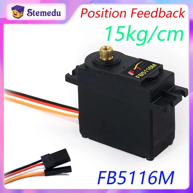 Feetech FB5116M Digital RC Servo, Metallgetriebemotor, 15kg/cm, mit Positionsrückmeldung 300° - Bild 1
