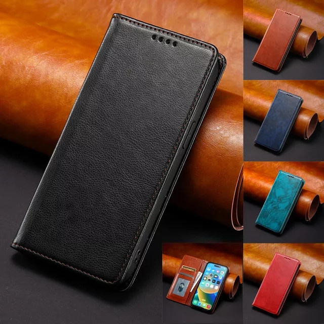Luxus Magnetische Flip Case Brieftasche für Samsung Galaxy A33 A53 A73 A13 A03 A23 M13 M23 F23 5G in Schwarz und Braun - Bild 1