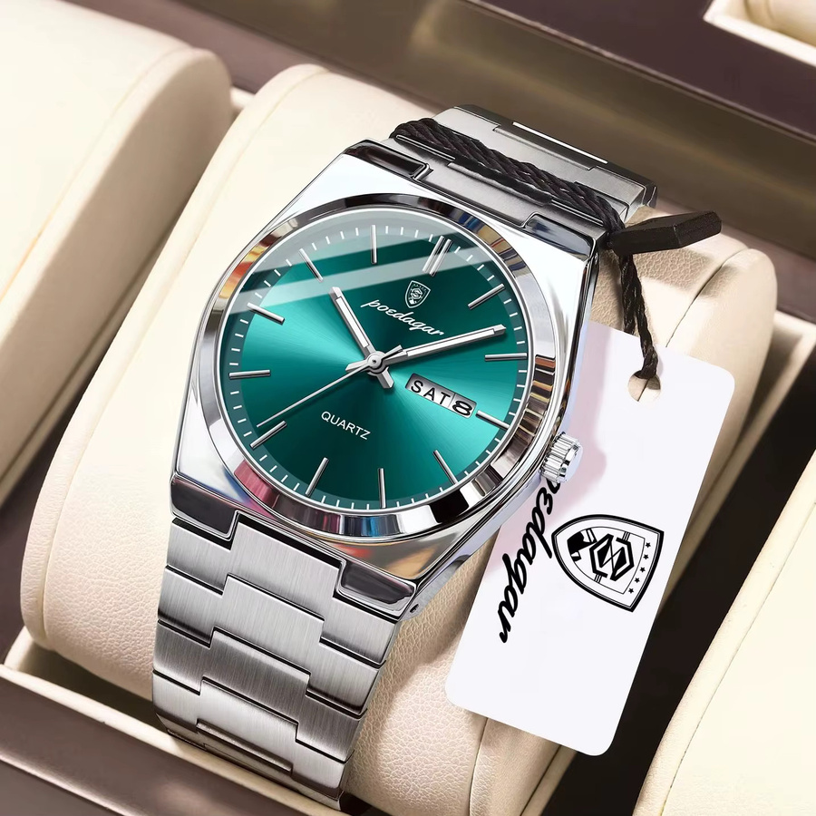 POEDAGAR Armbanduhr Edelstahl, Quarz, Herren - Bild 2
