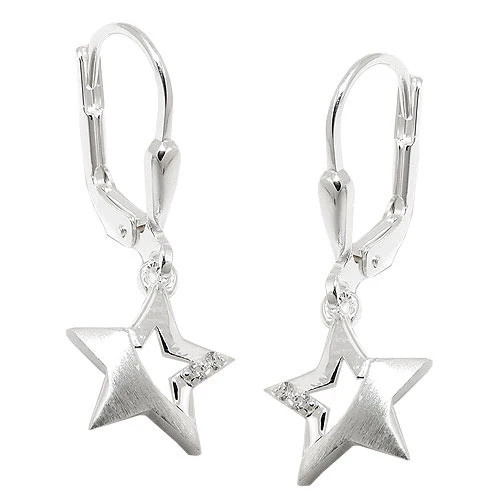 SIGO Ohrringe Brisur Stern, Zirkonia, 925 Silber, Damen - Bild 1