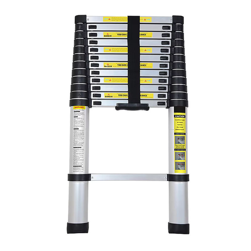 XMSJ Teleskopleiter aus Aluminium in Silber, tragbare gerade Leiter mit 5 bis 7 Stufen, Belastbarkeit bis 150 kg - Bild 2