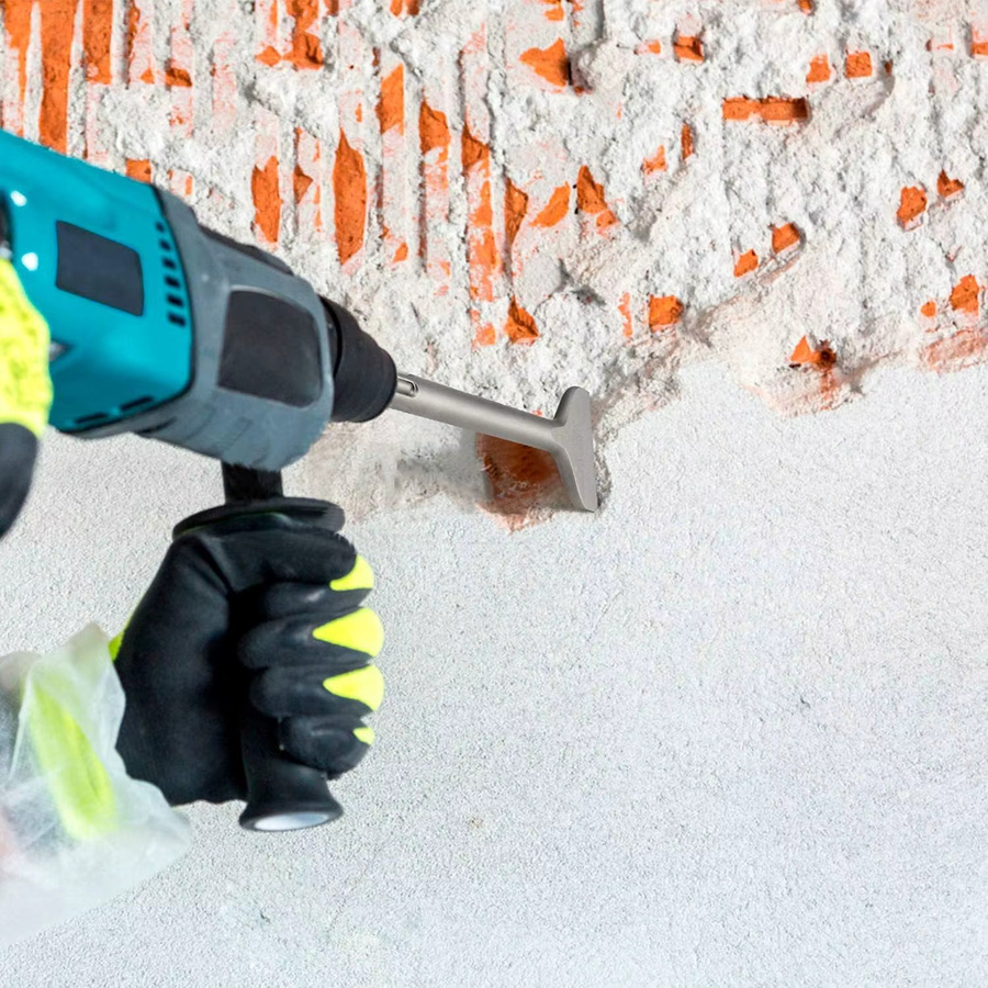 Versery SDS MAX Abziehmeißel in Silber, breiter gebogener Fliesenmeißel zum Entfernen von Wand- und Betonfliesen, Breite: 7,5 cm, Tiefe: 25,0 cm, Höhe: 7,5 cm - Bild 2