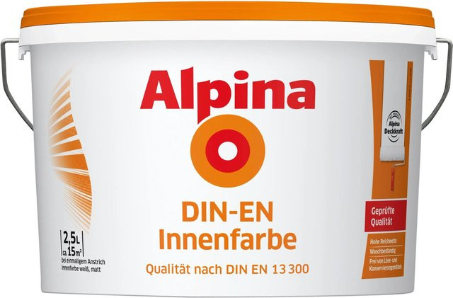 Alpina Wandfarbe Dispersion Weiß matt 2,5 l - Bild 1