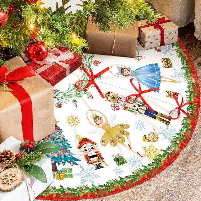 VIKAMA Weihnachtsbaumrock mit Nussknacker-Design für die Innen- und Außendekoration - Bild 1