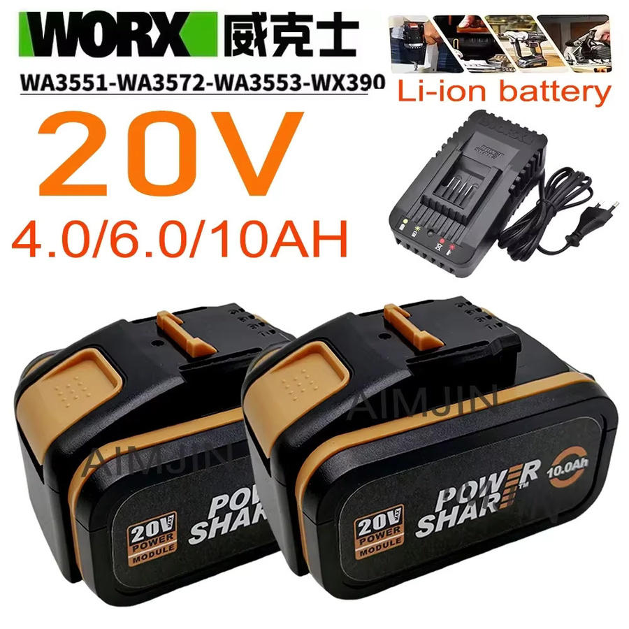 Worx Powershare Akku WA3570 für 20 V Worx Geräte, kompatibel mit 4,0 Ah, 6,0 Ah und 10,0 Ah Lithium-Ionen-Akkus WA3553, WA3551, WA3553.1 - Bild 5
