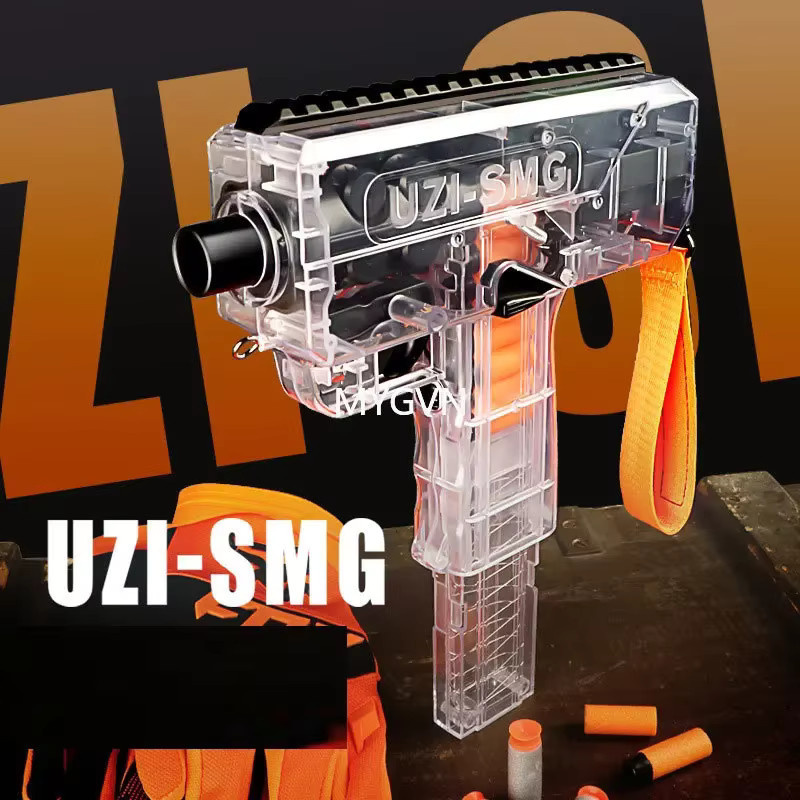 MYGVN Elektrische UZI Soft-Bullet-Blaster-Maschinenpistole, Schwarz, Bunt / Mehrfarbig - Bild 1