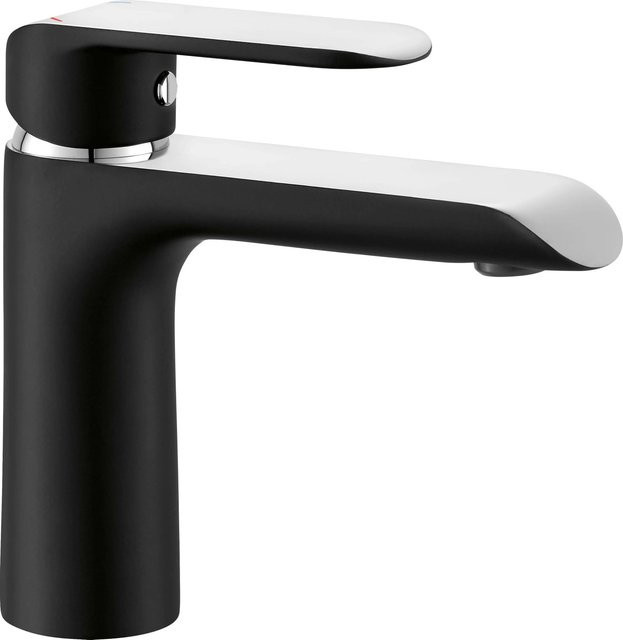 baliv Waschtischarmatur WT-5071 Einhebelmischer mit Pop-up-Abfluss in Chrom und Schwarz - Bild 1