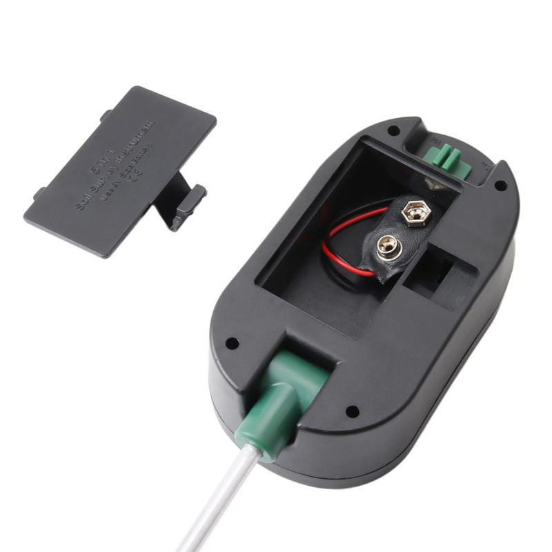Kkmoon 5-in-1 Boden-pH-Tester in Grün zur Messung von Sonnenlicht, Feuchtigkeit, pH-Wert und Temperatur mit visuellem Alarm - Bild 2