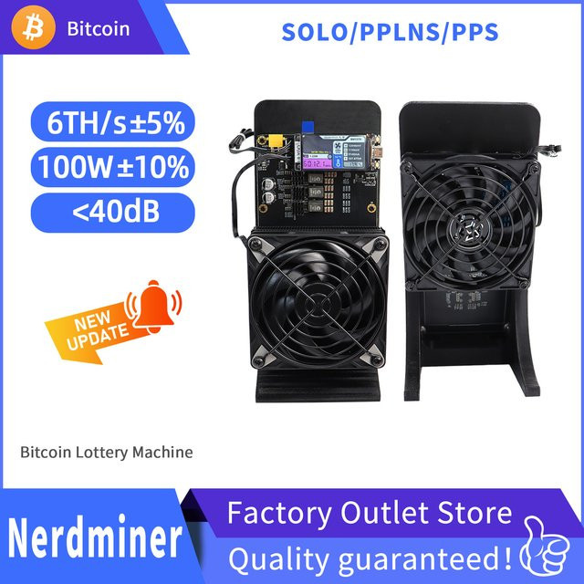 NerdminerQaxe++ Rev 6.1 Bitcoin Miner in Schwarz – Hocheffiziente SHA-256 BTC-Mining-Maschine mit 6TH/s und 100W für Heim- und Solo-Mining - Bild 1