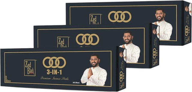Zed Black 3 in 1 Monats-Pack Räucherstäbchen in Beige für Meditation und Zuhause - Bild 1