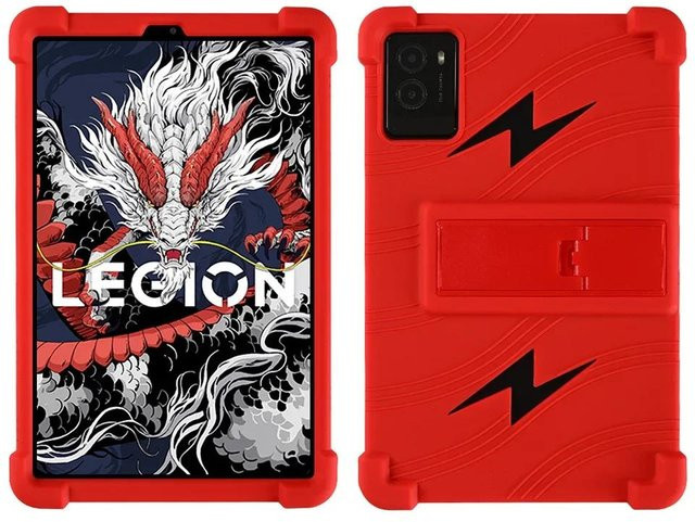 Stoßfeste Silikon Schutzhülle mit Ständer für Lenovo Legion Y700 Game-Tablet 3. Gen 8,8 Zoll TB321FU in Rot - Bild 1