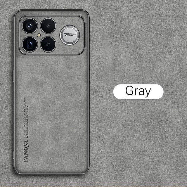 Relaxtoo Premium Business Schafsleder Handyhülle für Xiaomi Poco F8 Pro 5G und Poco F8 Ultra 5G in Grau mit Stoßfestem PC-Rahmen und Kameraschutz - Bild 1