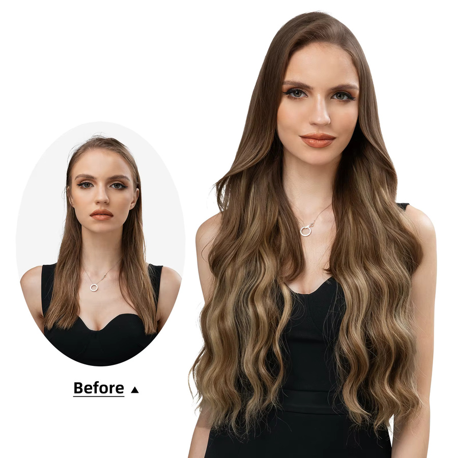Sarla Haarteil, synthetische Welle, Ombre, blonde Haarteile für Damen - Bild 5