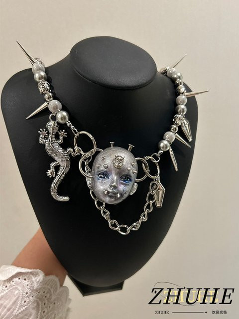 ZHUHE Halskette Perle, Silber, Unisex - Bild 1