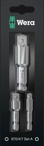 Wera Steckschlüssel Adapter-Satz 870/4/7 Set A in Silber, 3-teilig - Bild 1