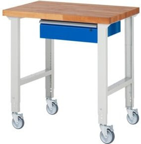 Rau Fahrbare Werkbank höhenverstellbar 7001A1, grau/mehrfarbig, B: 100 cm, T: 70 cm, H: 95-100 cm - Bild 1