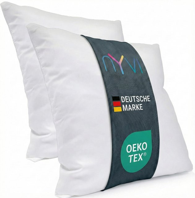 NYVICloud Kopfkissen Set aus 2 Stück, Weiß, B/B: 80 x 80 cm, allergikerfreundlich und waschbar, OEKO-TEX Standard 100 - Bild 1