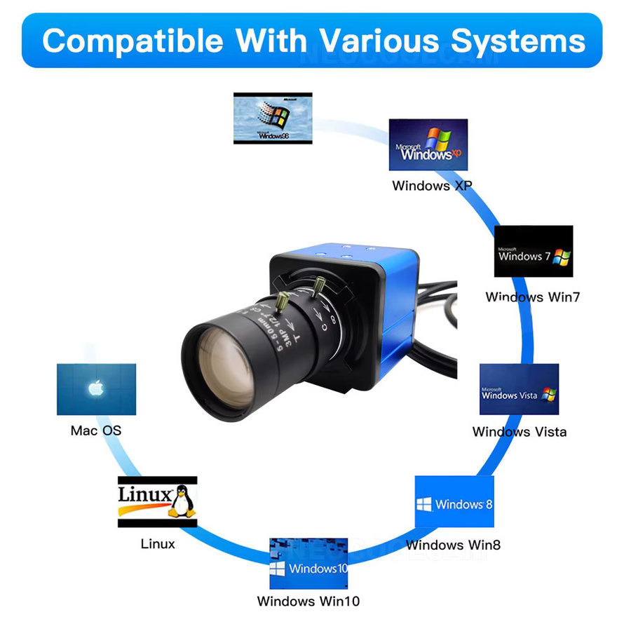 NEOCoolcam 4K Ultra HD Webcam mit manuellem CS-Zoom-Objektiv, 2160P 30fps, USB-C, Blau - Bild 3