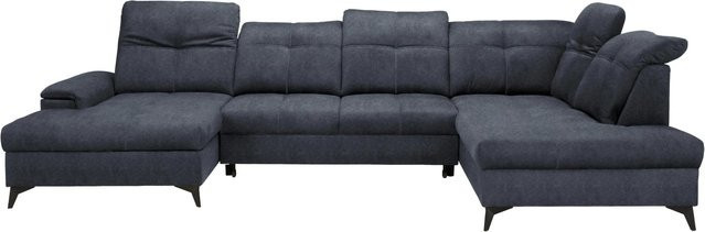 Mömax Wohnlandschaft Sierra in Graphit, U-Form mit verstellbaren Kopfstützen und Lift-up-Sitzfunktion, Breite: 364 cm, Tiefe: 230 cm, Höhe: 230 cm - Bild 1