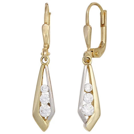 Colfem Ohrringe, 333 Gold, Bicolor, Zirkonia, Unisex - Bild 1