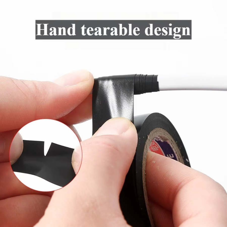 Selbstklebendes elektrisches Isolierband aus PVC in Schwarz, hitzebeständig und wasserdicht für den Drahtschutz - Bild 5