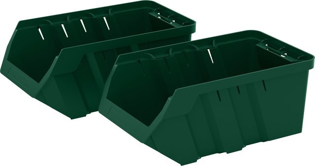 Parkside Sichtlagerkasten Set aus Kunststoff, 2-teilig, Schwarz-Grün-Rot - Bild 1